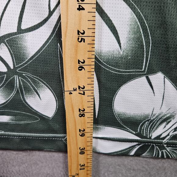 Hawaii Rainbow Warriors Polo Shirt Floral Print Green XL Tall Tropical - Picture 5 of 6